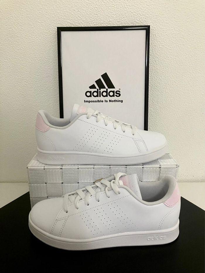 Adidas Sportswear Advantage K White/Pink - photo numéro 1