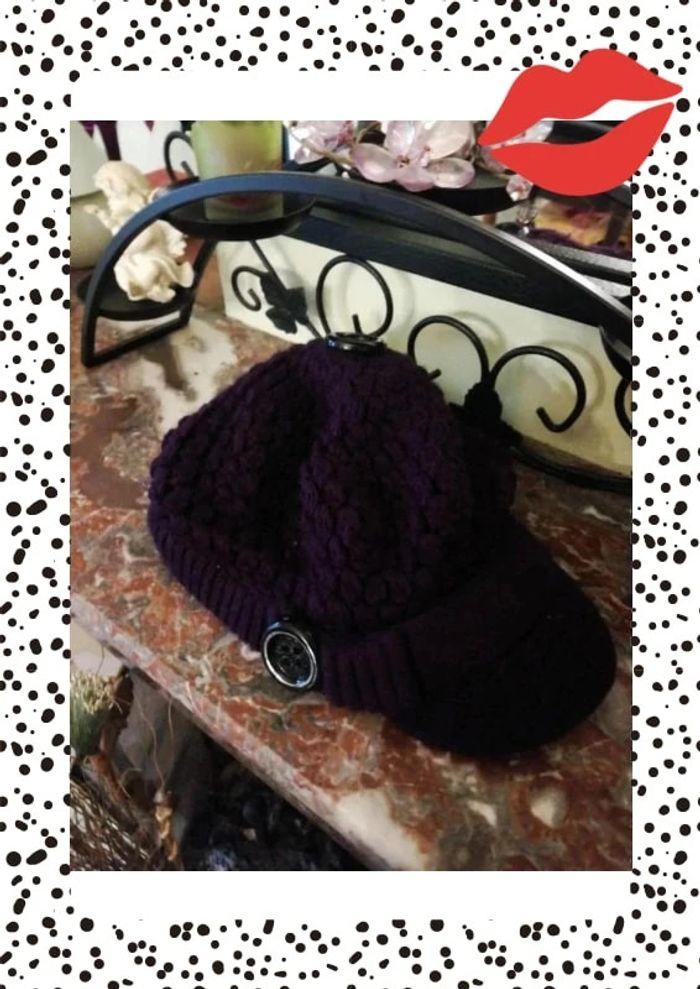 Casquette bonnet hiver violet 100% acrylique - photo numéro 9