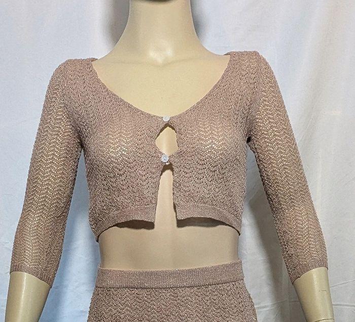 Tops courts crochet manche longue Cardigan shany beige Antik Batik taille 34/36 - photo numéro 1