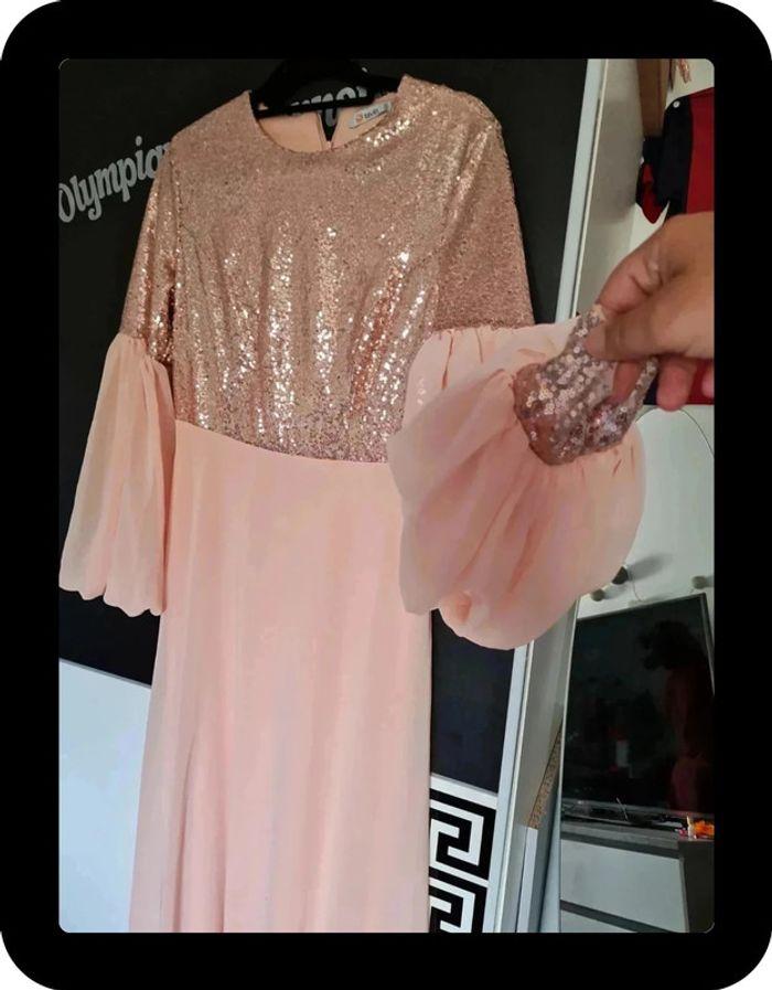 Robe de soirée rose saumon taille 42 Tavin - photo numéro 5