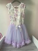 Robe de fête chic lilas à motif papillon en relief bb 3 ans