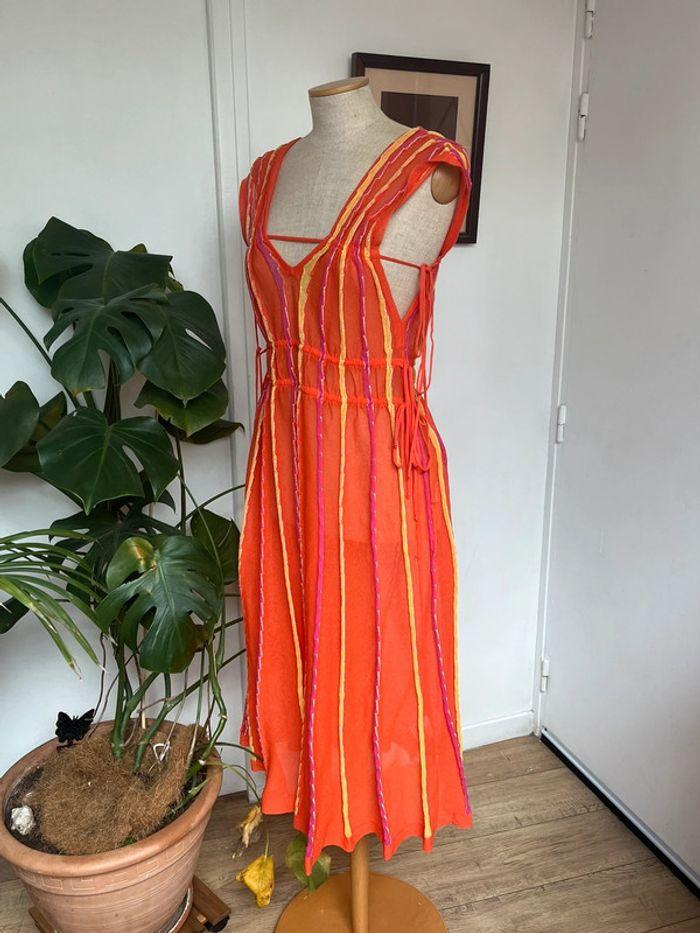 Robe de plage d’été, Missoni luxe taille 40 transparent orange et jaune - photo numéro 1