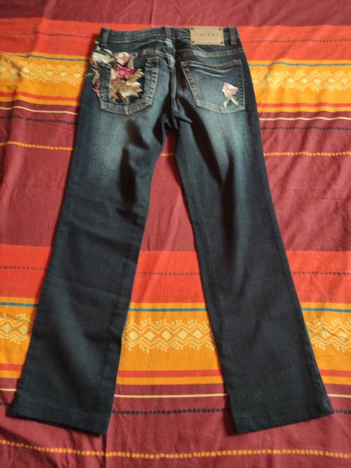 Pantalon Jean noir décoré Cherry Jeans Taille 40 - photo numéro 2