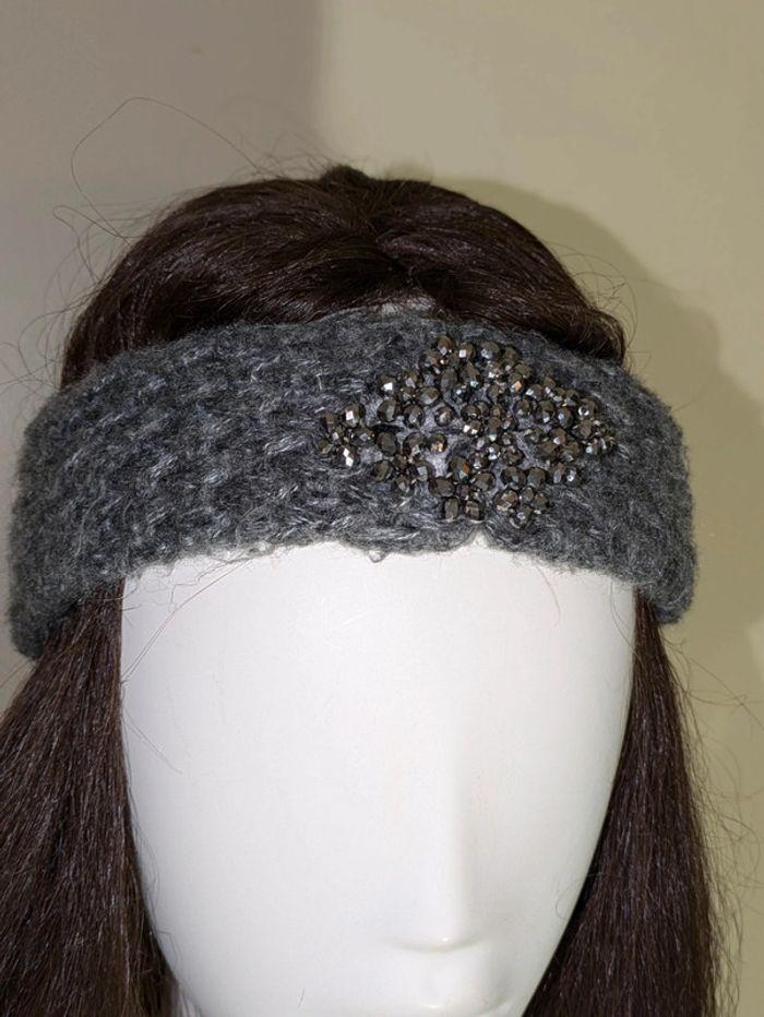 Bandeau strass gris chaud hiver - photo numéro 2