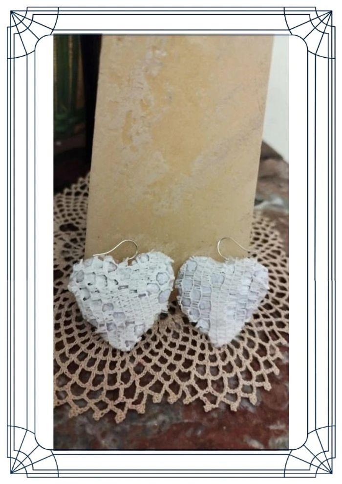 Boucles d'oreilles earrings dentelle lace y2k - photo numéro 3