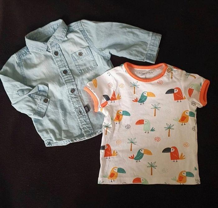 Lot chemise légère et t-shirt Toucan 3 mois - photo numéro 1