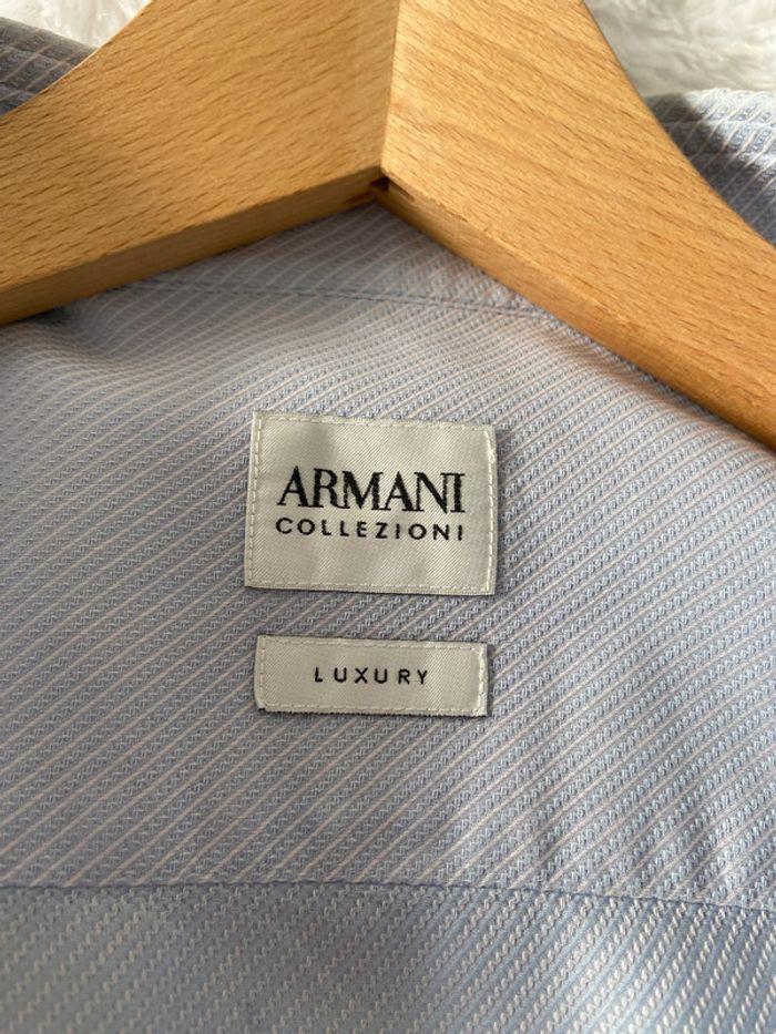 Chemise homme Armani Collezioni luxury bleu ciel 42 161/2 comme neuve - photo numéro 6