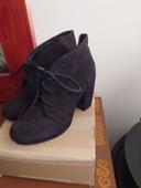 Low boots noir nubuck en cuir