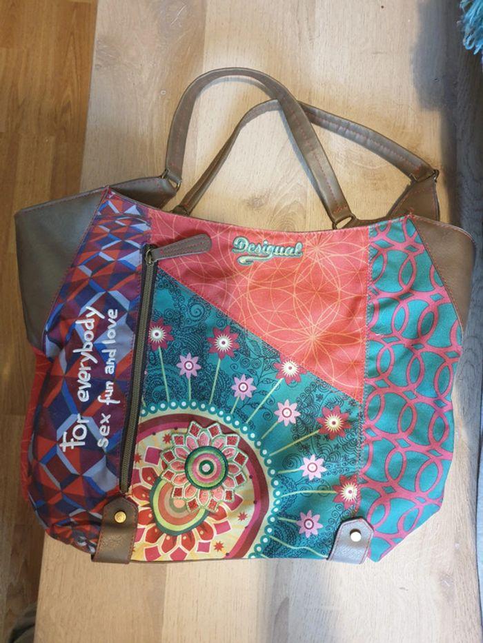 Sac Desigual marron et rouge - photo numéro 1