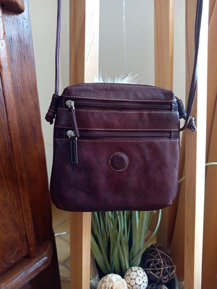 Petit sac bandoulière Vera Pelle Violet vintage - photo numéro 4