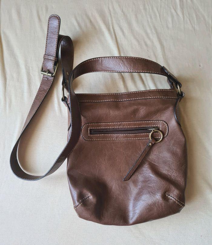 Sac à bandoulière simili cuir marron - photo numéro 8