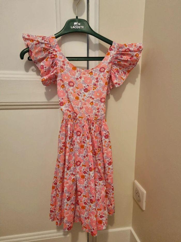 Robe liberty violette et rose fluo - photo numéro 3