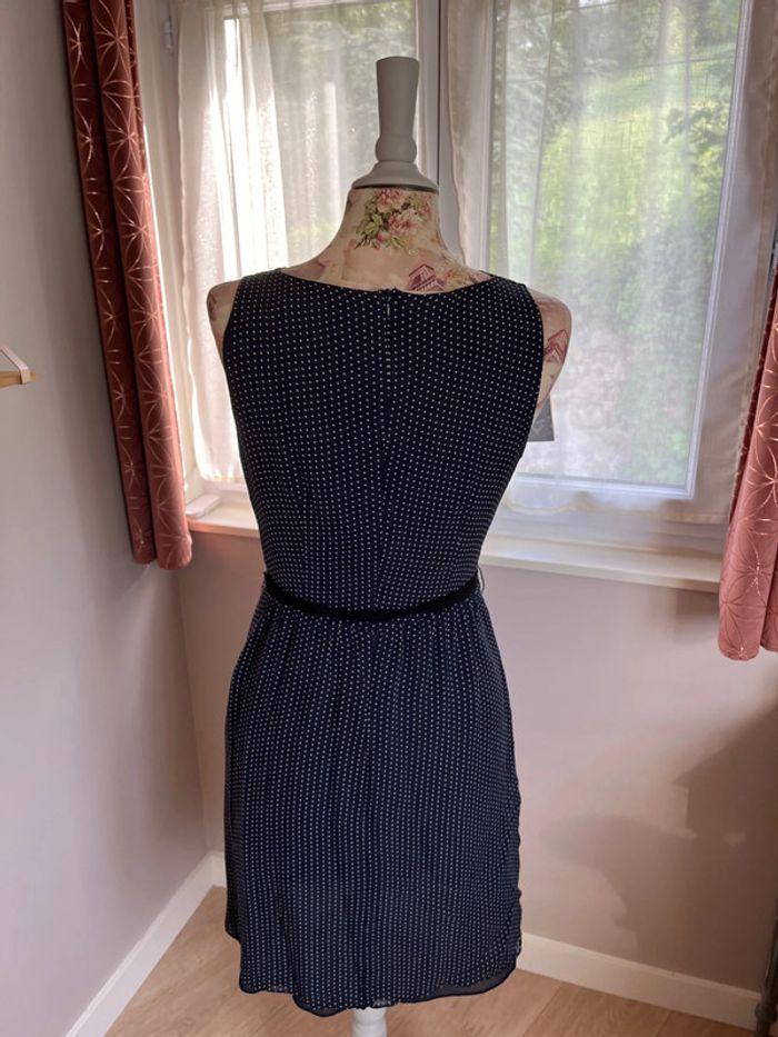 Robe soie midi Maison 123 à pois bleue marine T38 - photo numéro 3