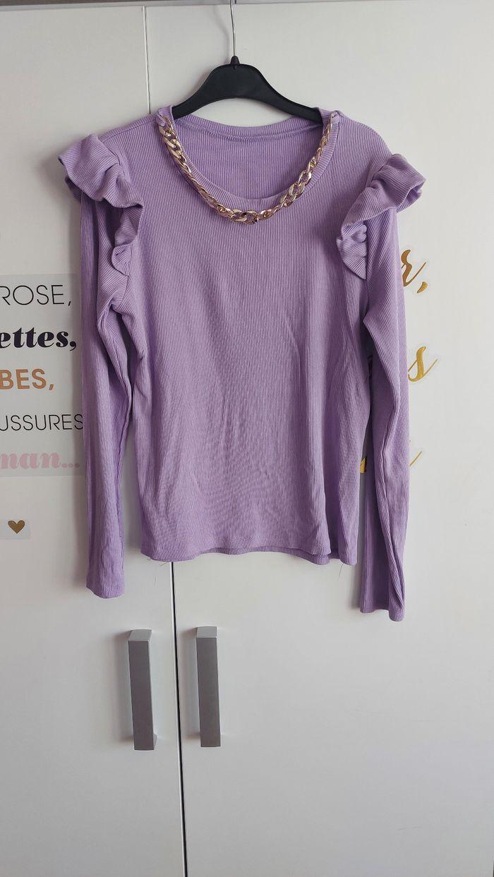 Blouse manches longues violet - photo numéro 1