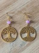 Boucles d'oreilles arbre de vie et améthyste