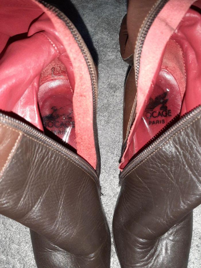 Chaussure botte haute cuir à talons bocage - photo numéro 4