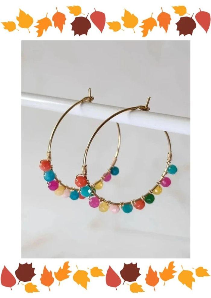 🌺 Boucles d'oreilles perles coloré 🌺 - photo numéro 1