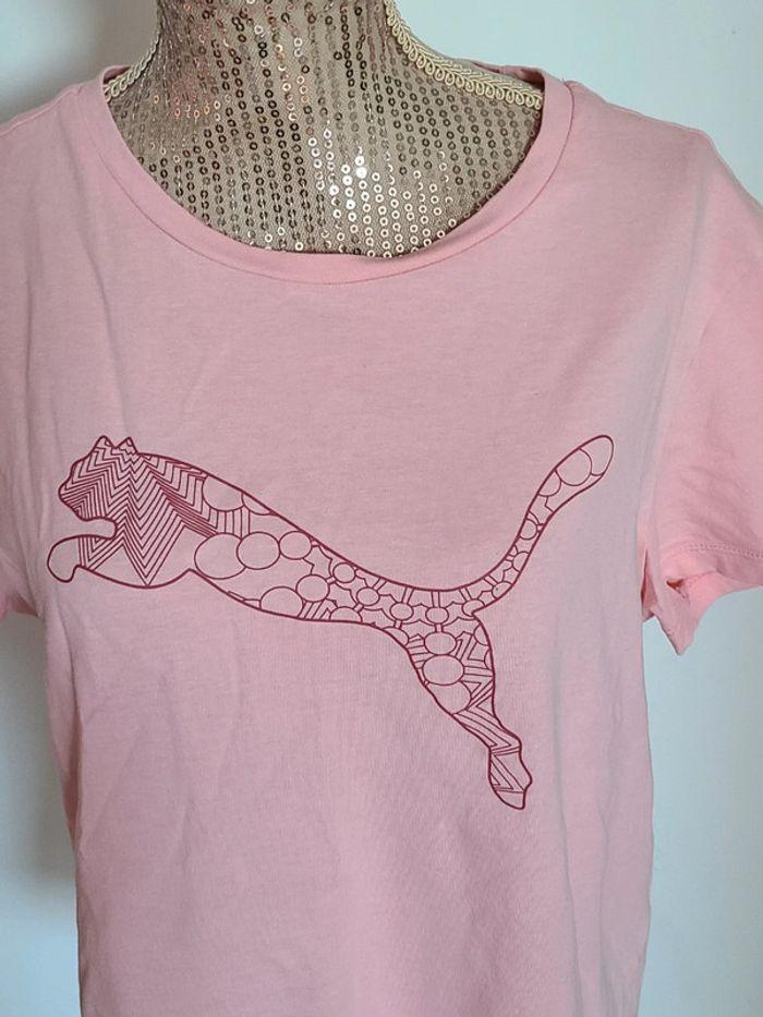 T-shirt manches courtes rose puma taille 13-14 ans - photo numéro 2