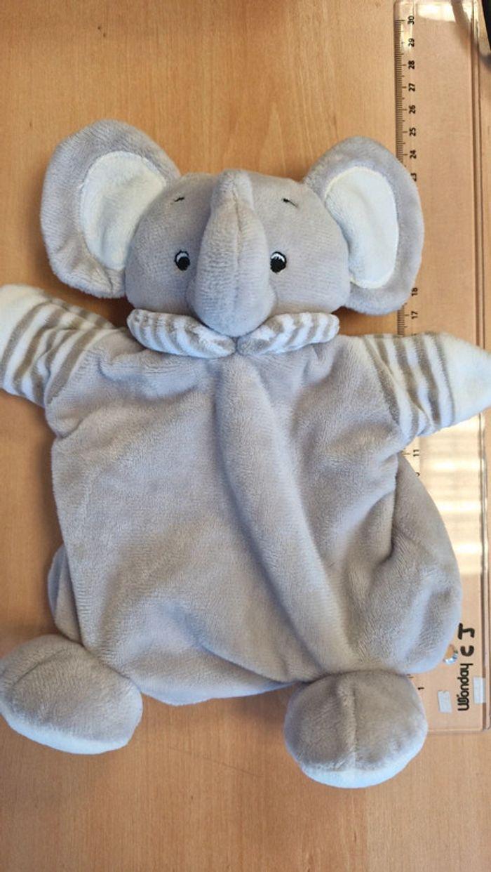 Doudou marionnette  Éléphant gris PUSBLU - photo numéro 1