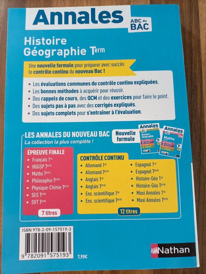 Livre neuf annale histoire géographie bac général - photo numéro 4