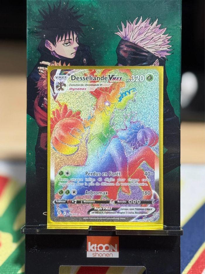 Carte Pokémon Desséliande Vmax ( Arc en ciel ) 206/203 - Évolution Céleste - photo numéro 1