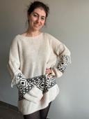 Pull tunique en mailles et franges Taille Unique (36/44)