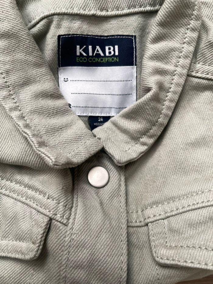 Veste en jean kaki + écharpe taille 24 mois - photo numéro 4