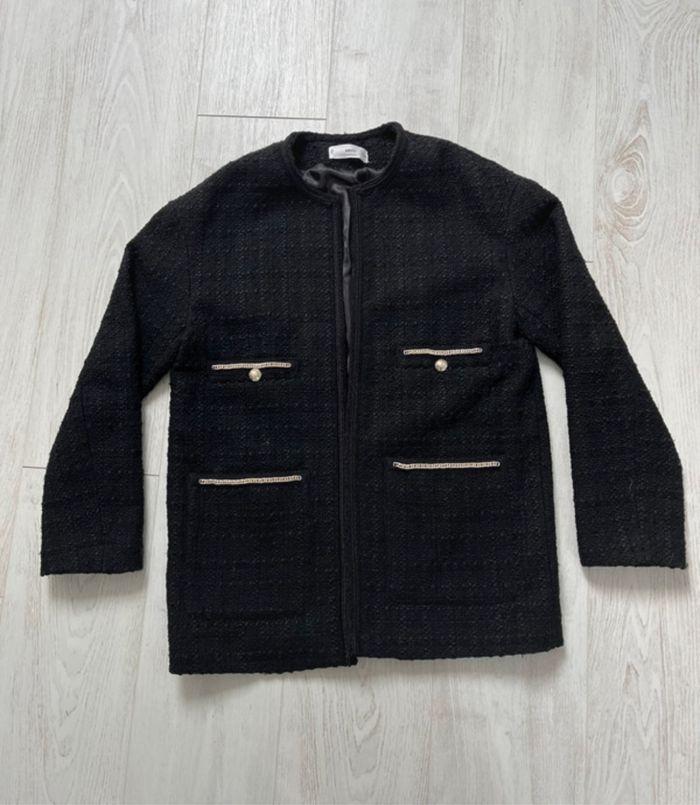 Veste tweed noire Mango - photo numéro 1