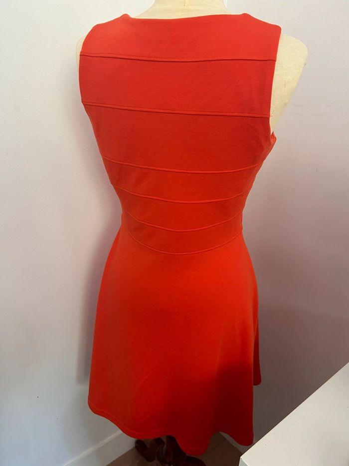 Robe à manches courtes rouge corail - photo numéro 3