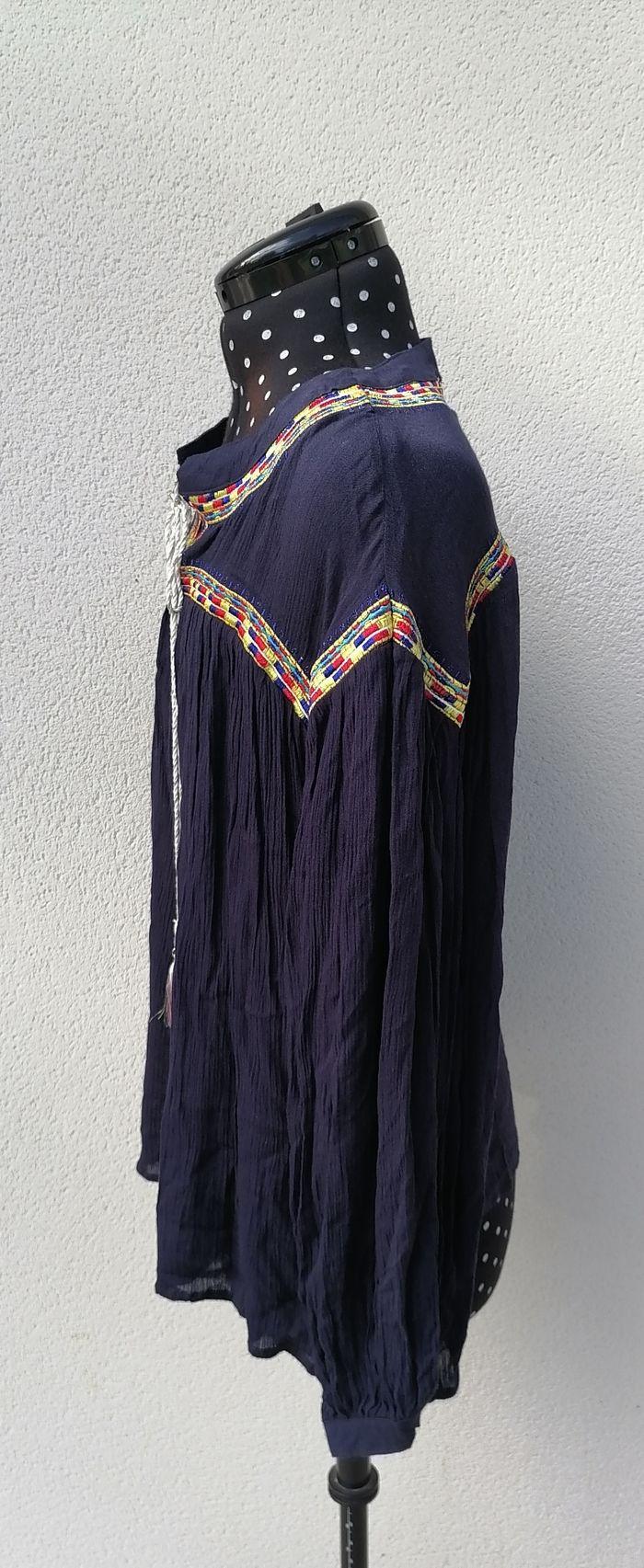 Blouse fluide hippie chic bleu marine Taille S Sweewë - photo numéro 5