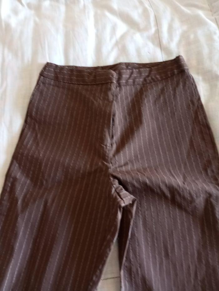 Pantalon marron rayé - photo numéro 4