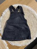 Robe Salopette en jeans noire