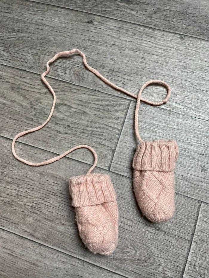 Gants moufles bébé Tex rose 1/3 mois - photo numéro 1