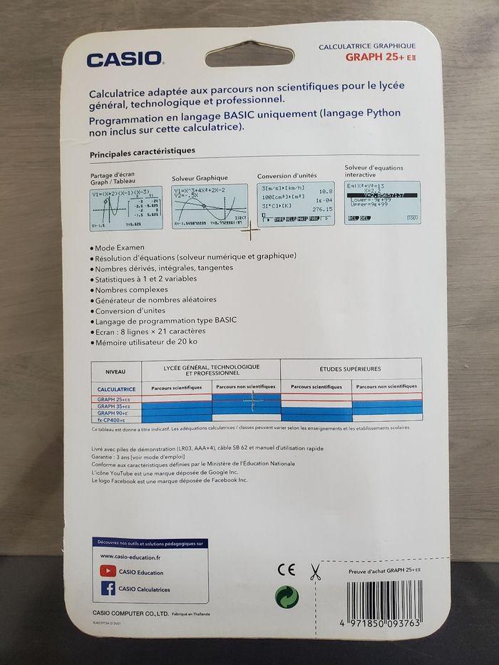 Calculatrice CASIO GRAPH 35+E. - photo numéro 2