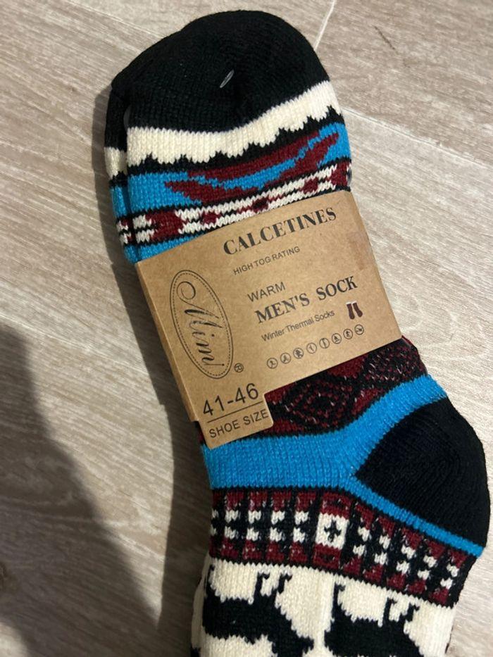 Chaussettes chauffante d’intérieur hiver antidérapantes 41-46 - photo numéro 2