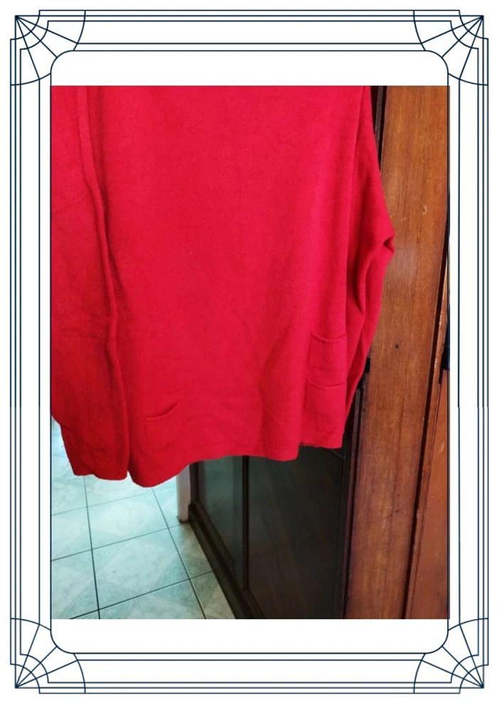 Pull sweatshirt rouge col rond 3 poches M/38 - photo numéro 5