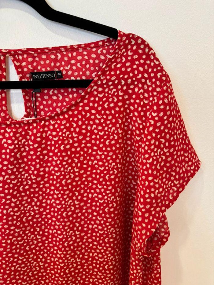 Top In Extenso rouge motifs blancs Taille 48 - photo numéro 5