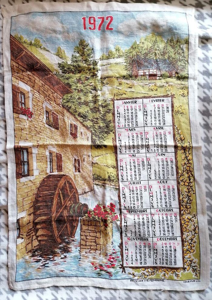 Torchon calendrier 1972