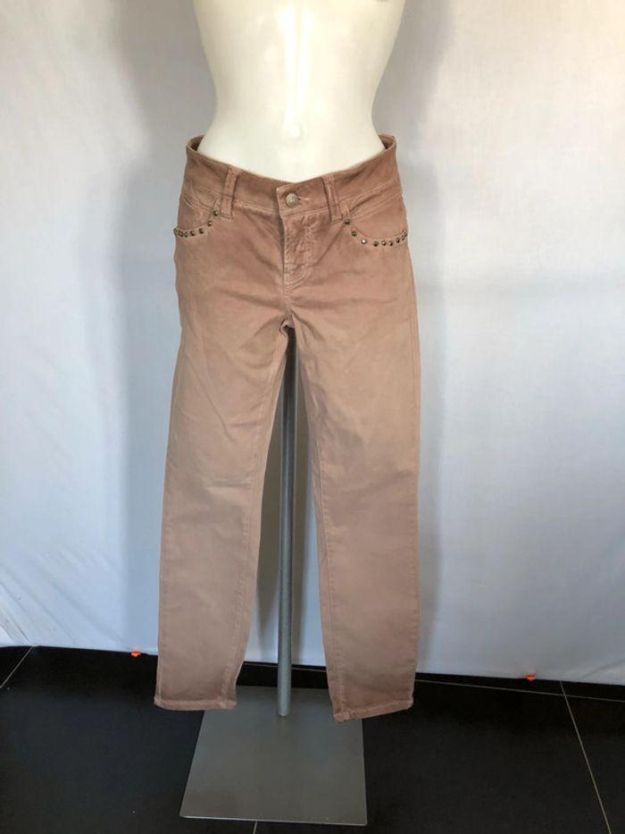 Jean slim effet « ombre » Cambio beige rosé taille 40 neuf - photo numéro 1