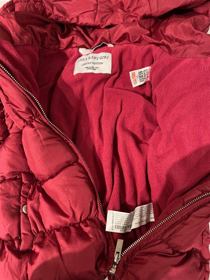 Veste fille rose/bordeaux Zara Baby 18-24 mois 86 cm - photo numéro 3