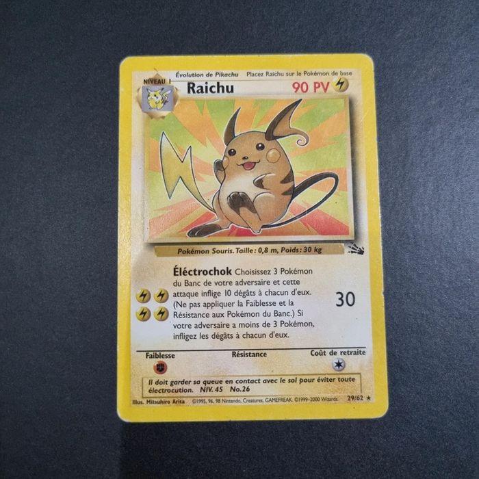 Carte Pokémon RAICHU 29/62 Rare Fossile Wizards FR - photo numéro 1