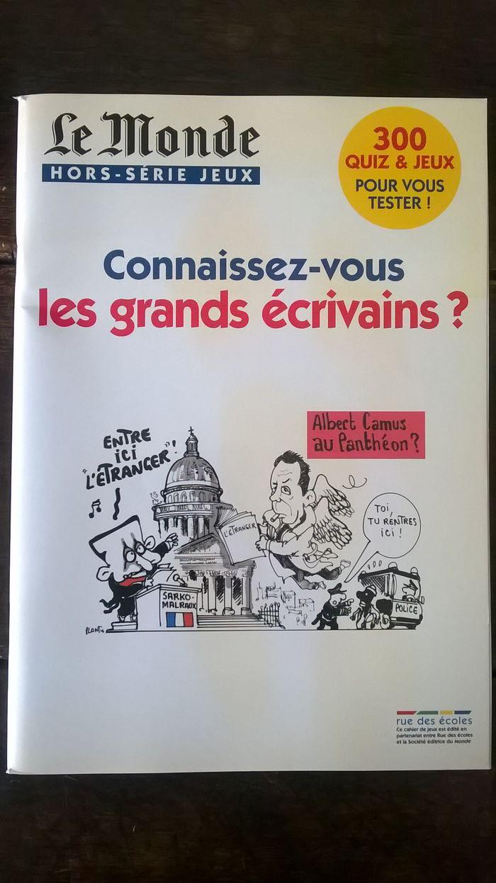 Livre jeux avec les solutions Le Monde hors série "Connaissez-vous les grands écrivains ?" - photo numéro 1