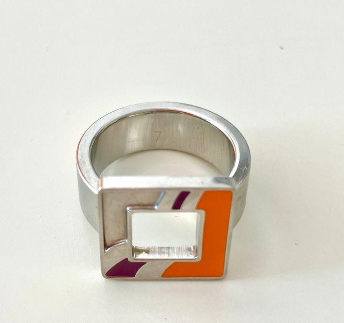 Bague Swatch en acier inoxydable carrée argentée avec différentes couleurs, taille 54 - photo numéro 6