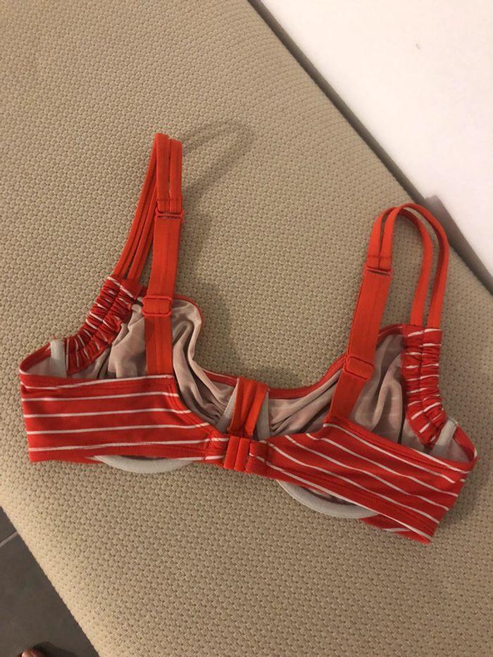 Haut de maillot de bain Bestform taille 90 C rouge à rayures - photo numéro 4