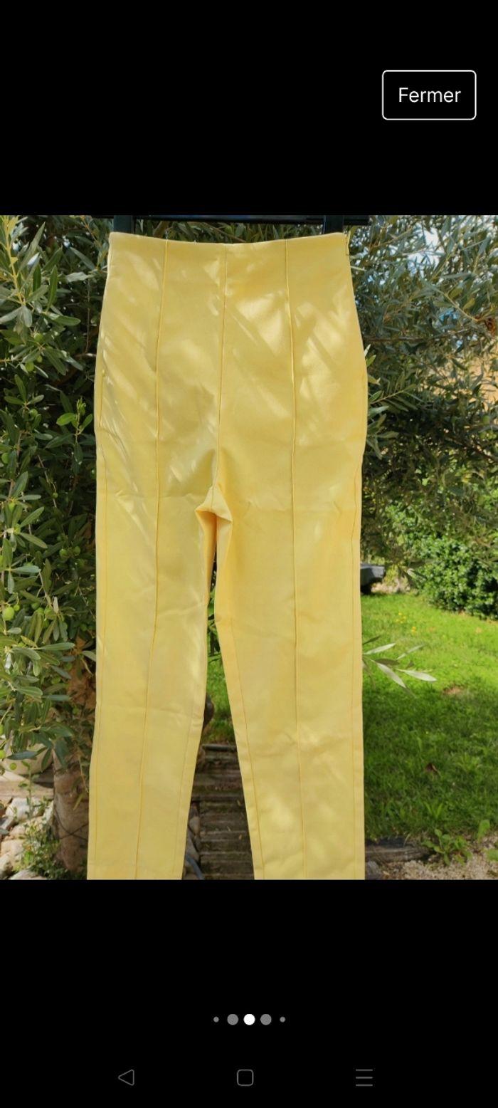 Pantalon droit ajusté jaune clair Pimkie taille 32 12 ans - photo numéro 6