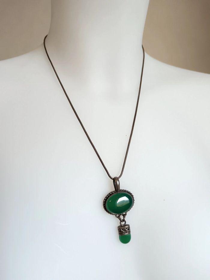 Collier en argent et pierre (Agate ou onyx) - photo numéro 2