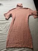 Robe pull en laine vieux rose