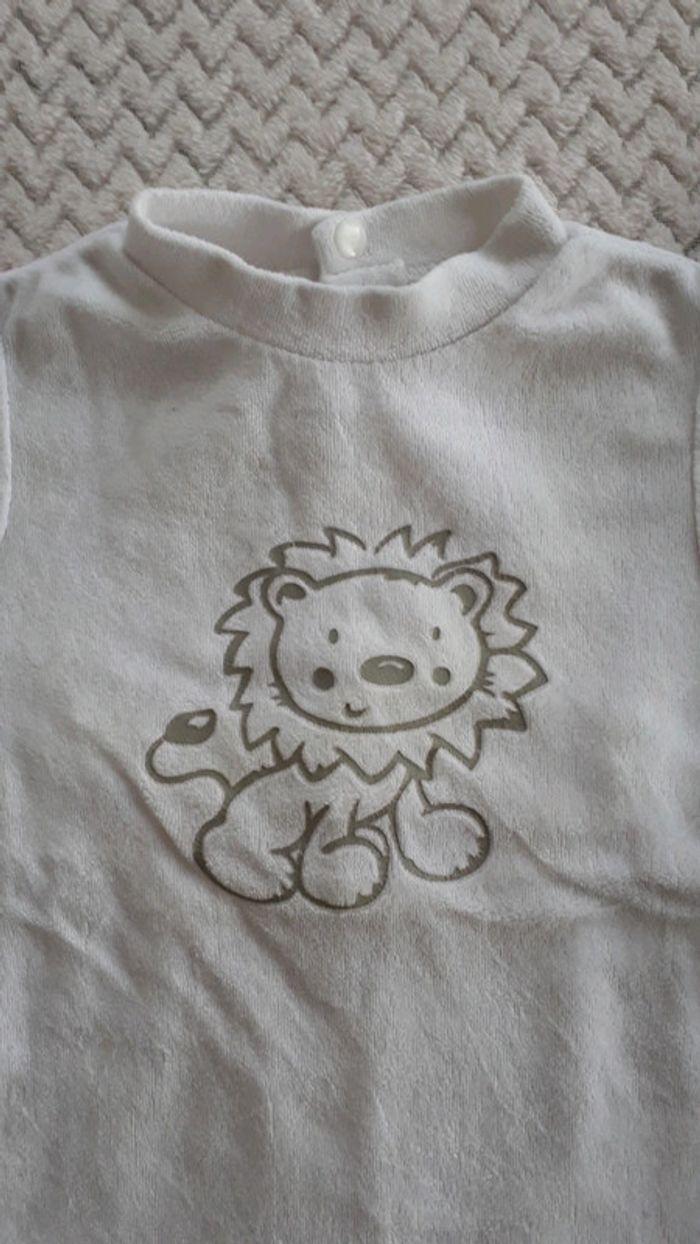 Pyjama velours blanc lion 9 mois - photo numéro 2