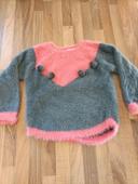 Pull orchestra rose et gris pompom 3 ans