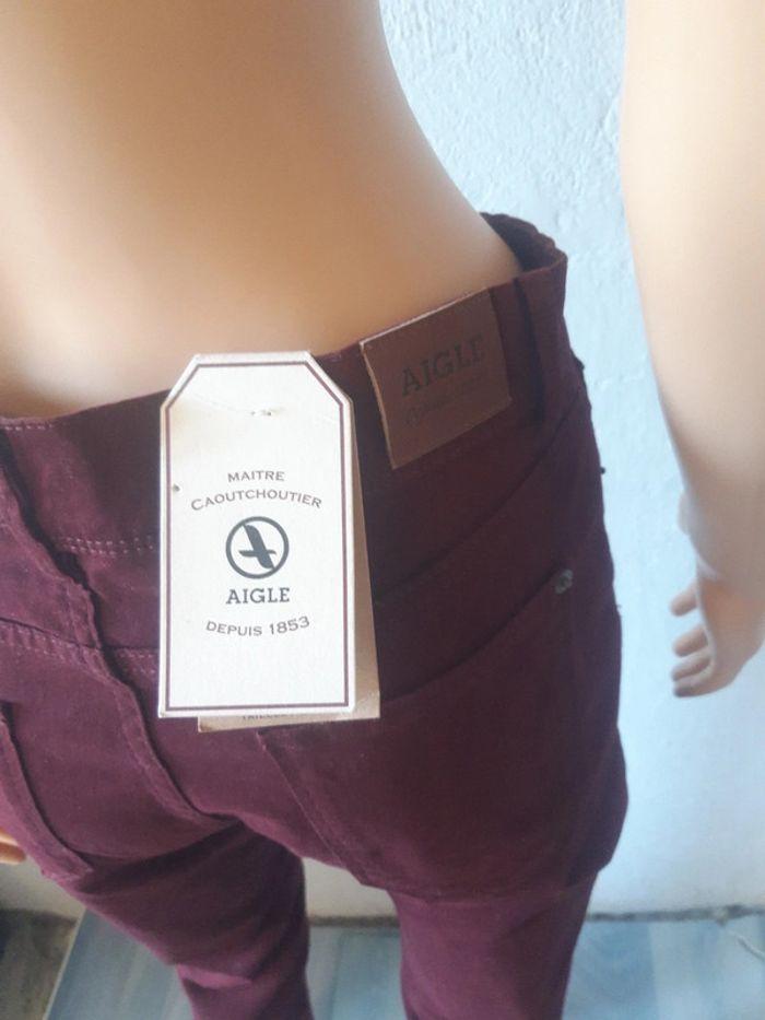 Jean pantalon slim Eleafit W femme aigle taille 38 M couleur rouge bordeaux - photo numéro 6